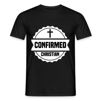 Confirmation catholique Confirmé Ki chrétienne - T-shirt homme - noir - Devant - AI Model Male 178 light (178cm)