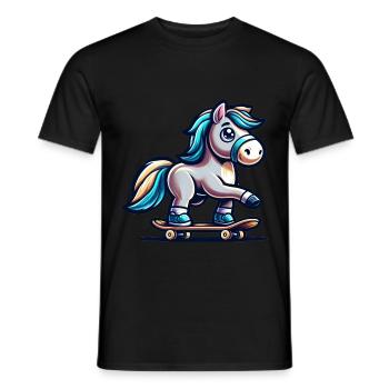 Cute Skater Horse - Männer T-Shirt - Schwarz - Vorne - AI Model Male 178 light (178cm)