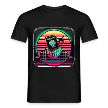 Passport Ready 11 - Men's T-Shirt - black - Front - AI Model Male 178 light (178cm)