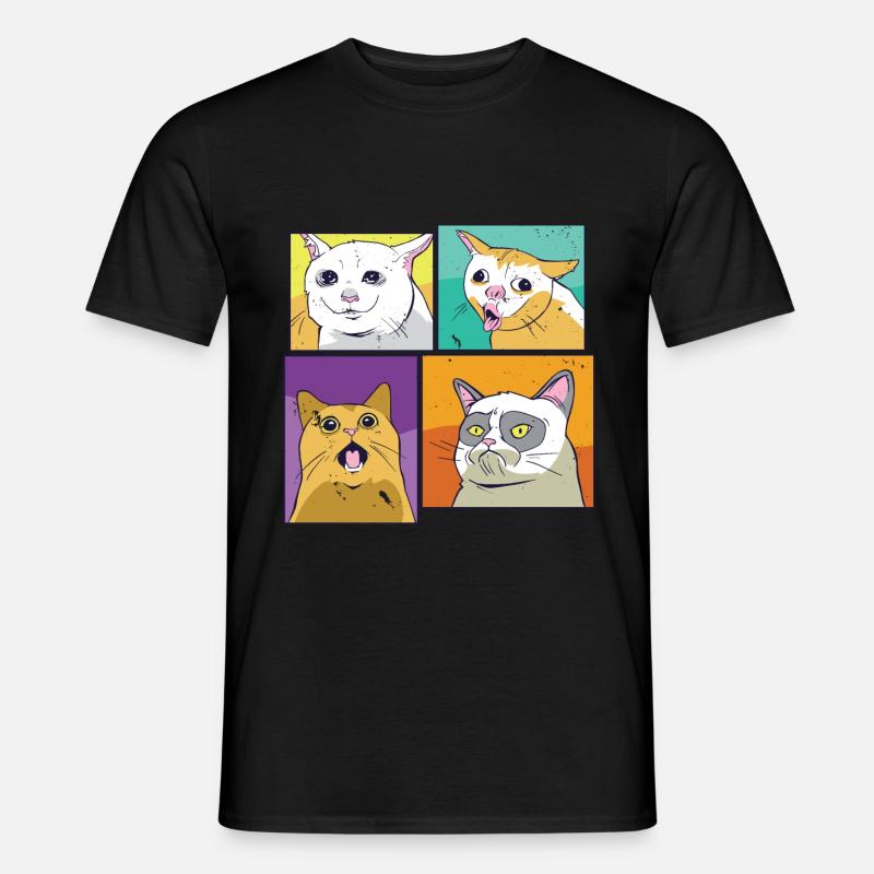 Meme Katzen - Männer T-Shirt - Schwarz