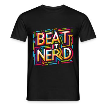 Battez-le Nerd 14 - T-shirt homme - noir - Devant - AI Model Male 178 light (178cm)