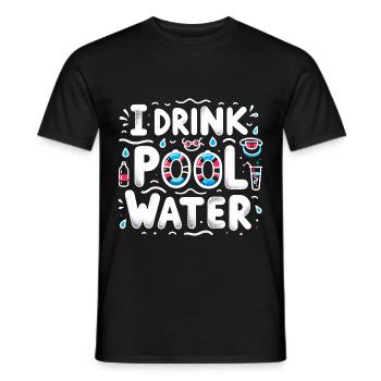 I Drink Pool Water 8 - Men's T-Shirt - black - Front - AI Model Male 178 light (178cm)