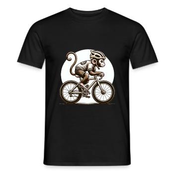 Cute Cyclist Monkey - Men's T-Shirt - black - Front - AI Model Male 178 light (178cm)
