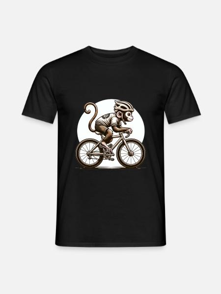 Cute Cyclist Monkey - Men's T-Shirt - black