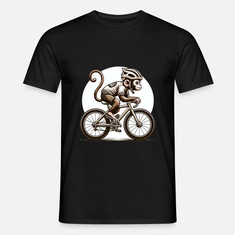 Cute Cyclist Monkey - Men's T-shirt - black