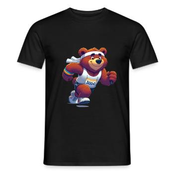 Cute Marathon Runner Bear - Männer T-Shirt - Schwarz - Vorne - AI Model Male 178 light (178cm)
