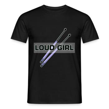 Lautes Mädchen Schlagzeuger Percussion Musical Ban - Männer T-Shirt - Schwarz - Vorne - AI Model Male 178 light (178cm)