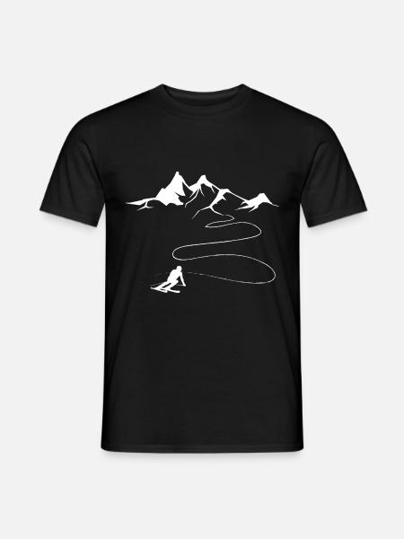 Bergen - Skiën - (36) - Heren T-shirt - zwart
