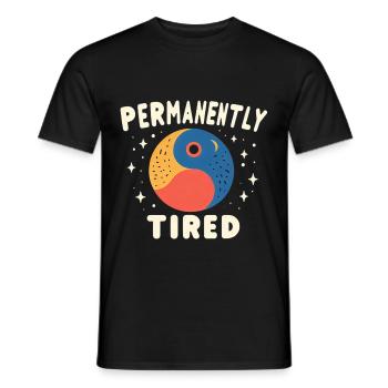 Permanently Tired 5 - Men's T-Shirt - black - Front - AI Model Male 178 light (178cm)