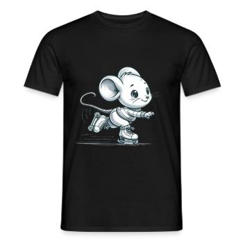 Souris de patineur en ligne mignonne - T-shirt homme - noir - Devant - AI Model Male 178 light (178cm)