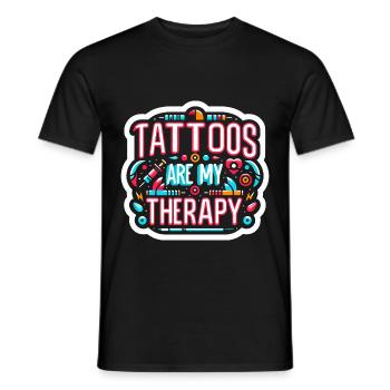 Tattoos Are My Therapy 10 - Männer T-Shirt - Schwarz - Vorne - AI Model Male 178 light (178cm)