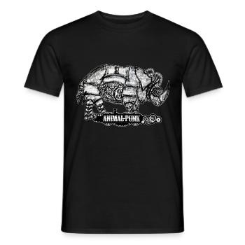 Mr. Rhino SteamPunk AnimalPunk - Männer T-Shirt - Schwarz - Vorne - AI Model Male 178 light (178cm)