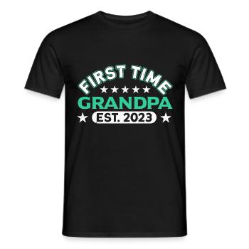 Erstes Mal Opa est. 2023 Vatertag - Männer T-Shirt - Schwarz - Vorne - AI Model Male 178 light (178cm)