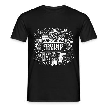 Coding Junkie 17 - Männer T-Shirt - Schwarz - Vorne - AI Model Male 178 light (178cm)