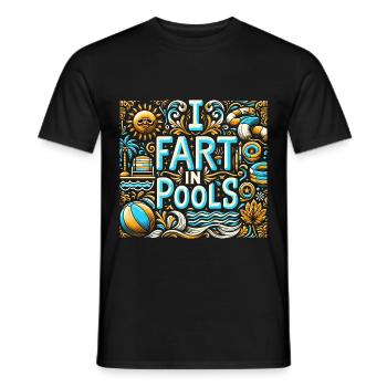 Je Pète Dans Les Piscines 12 - T-shirt homme - noir - Devant - AI Model Male 178 light (178cm)