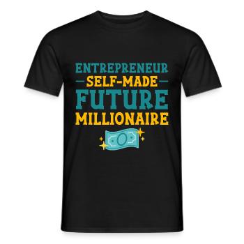 Entrepreneur Self-Made Future Millionaire 4 - Men's T-Shirt - black - Front - AI Model Male 178 light (178cm)