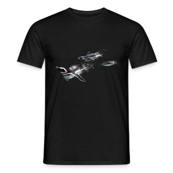 Three penguins - Men's T-Shirt - black - Front - AI Model Male 178 light (178cm)
