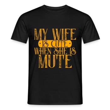 My Wife Is Cute When She Is Mute 4 - Men's T-Shirt - black - Front - AI Model Male 178 light (178cm)