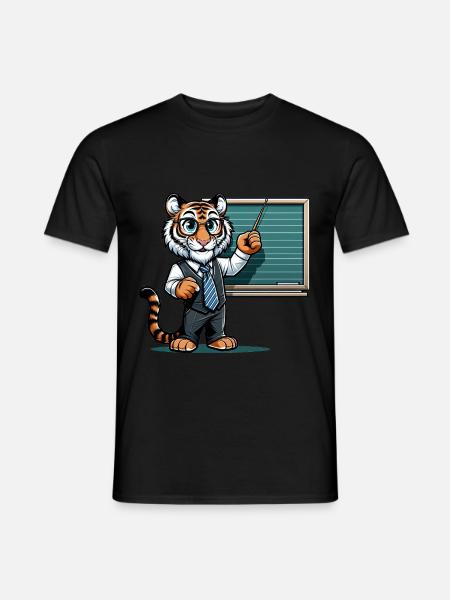 Cute Tiger Teacher - Men's T-Shirt - black