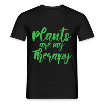 Plants Are My Therapy - Men's T-Shirt - black - Front - AI Model Male 178 light (178cm)