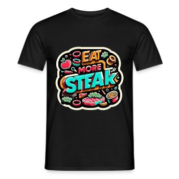 Eat More Steak 13 - Men's T-Shirt - black - Front - AI Model Male 178 light (178cm)