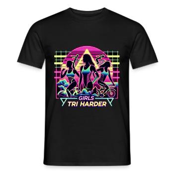 Girls Tri Harder 11 - Männer T-Shirt - Schwarz - Vorne - AI Model Male 178 light (178cm)