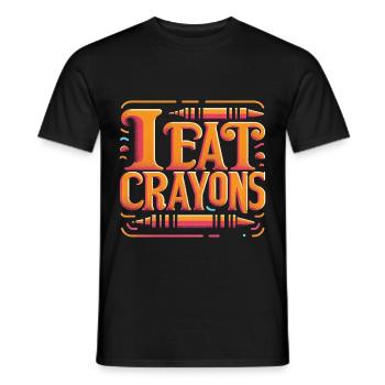I Eat Crayons 20 - Männer T-Shirt - Schwarz - Vorne - AI Model Male 178 light (178cm)