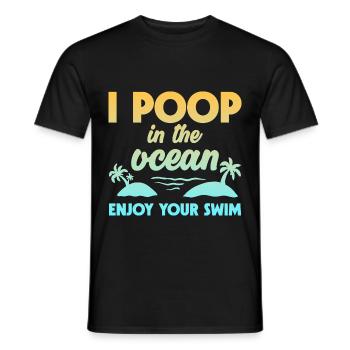 Je fais caca dans l’océan Profitez de votre baignade 2 - T-shirt homme - noir - Devant - AI Model Male 178 light (178cm)