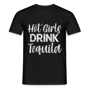 Hot Girls Drink Tequila 5 - Männer T-Shirt - Schwarz - Vorne - AI Model Male 178 light (178cm)