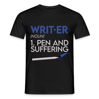 Writer, Pen And Suffering 2 - Men's T-Shirt - black - Front - AI Model Male 178 light (178cm)