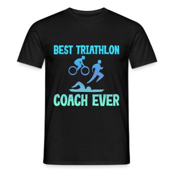 Best Triathlon Coach Ever 4 - Men's T-Shirt - black - Front - AI Model Male 178 light (178cm)