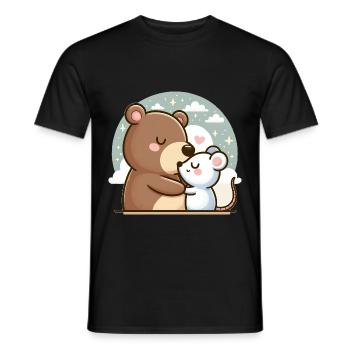 Câlin Ours Et Souris Amoureux - T-shirt homme - noir - Devant - AI Model Male 178 light (178cm)