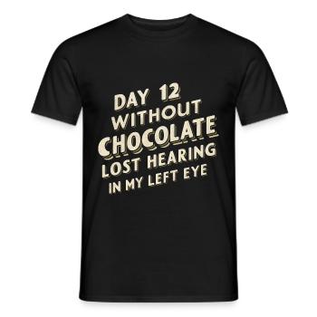 Jour 12 Sans chocolat, perte de l’audition dans mon œil22 - T-shirt homme - noir - Devant - AI Model Male 178 light (178cm)