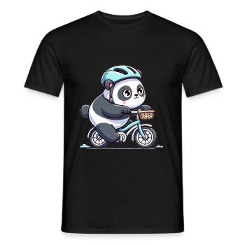 Cute Cyclist Panda - Männer T-Shirt - Schwarz - Vorne - AI Model Male 178 light (178cm)