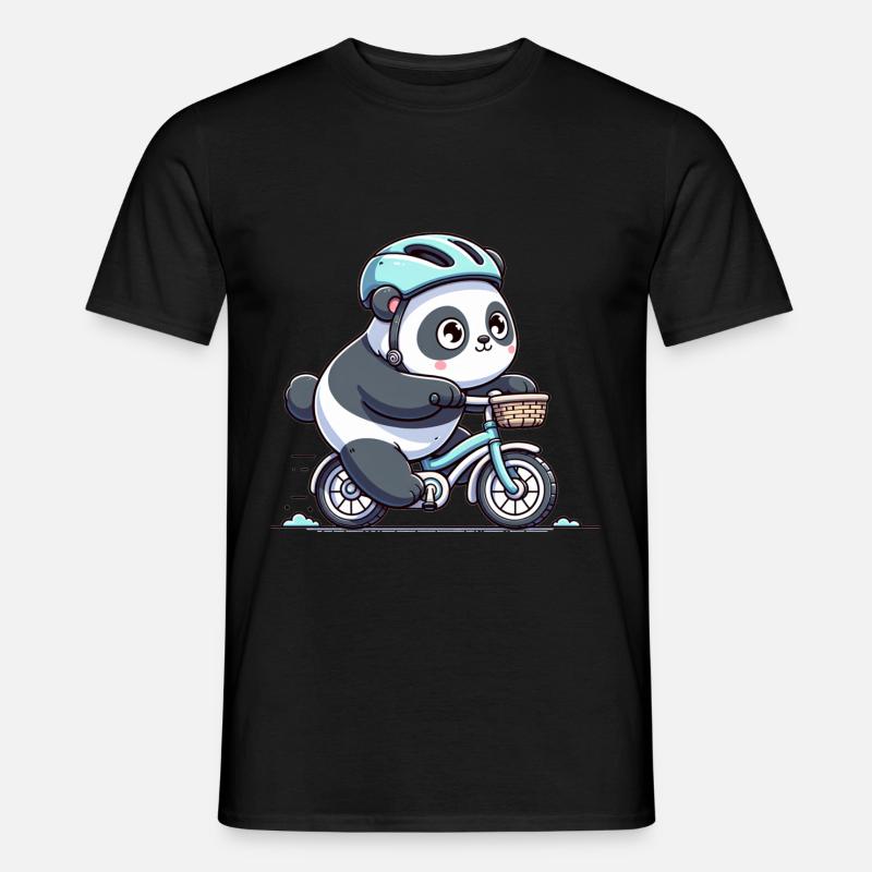 Cute Cyclist Panda - Männer T-Shirt - Schwarz