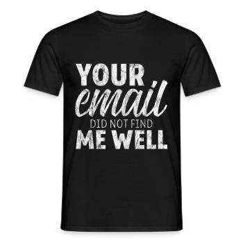 Votre e-mail ne m’a pas trouvé bien 7 - T-shirt homme - noir - Devant - AI Model Male 178 light (178cm)