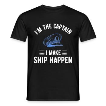 Capitaine, voile, bateau, voilier - T-shirt homme - noir - Devant - AI Model Male 178 light (178cm)