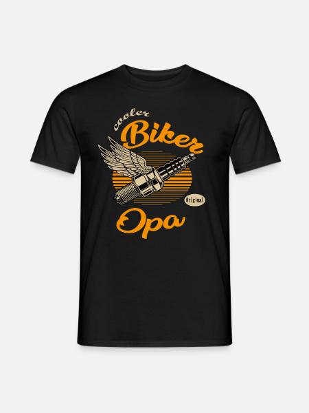 cooler Biker Opa - Männer T-Shirt - Schwarz