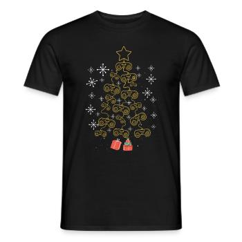 Jeux vidéo Gamer Christmas Tree - T-shirt homme - noir - Devant - AI Model Male 178 light (178cm)