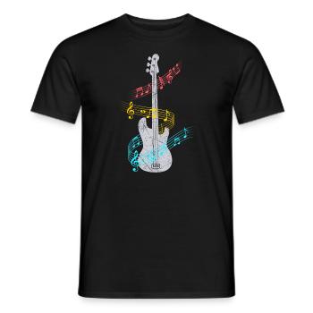 Bass Gitarre E-Gitarre - Männer T-Shirt - Schwarz - Vorne - AI Model Male 178 light (178cm)