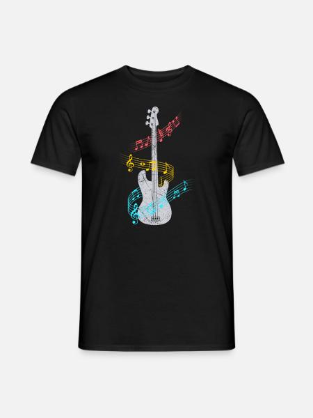 Bass guitar electric guitar - Men's T-Shirt - black