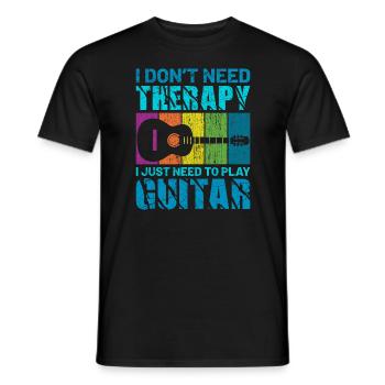 Cadeau rétro de guitare acoustique - T-shirt homme - noir - Devant - AI Model Male 178 light (178cm)