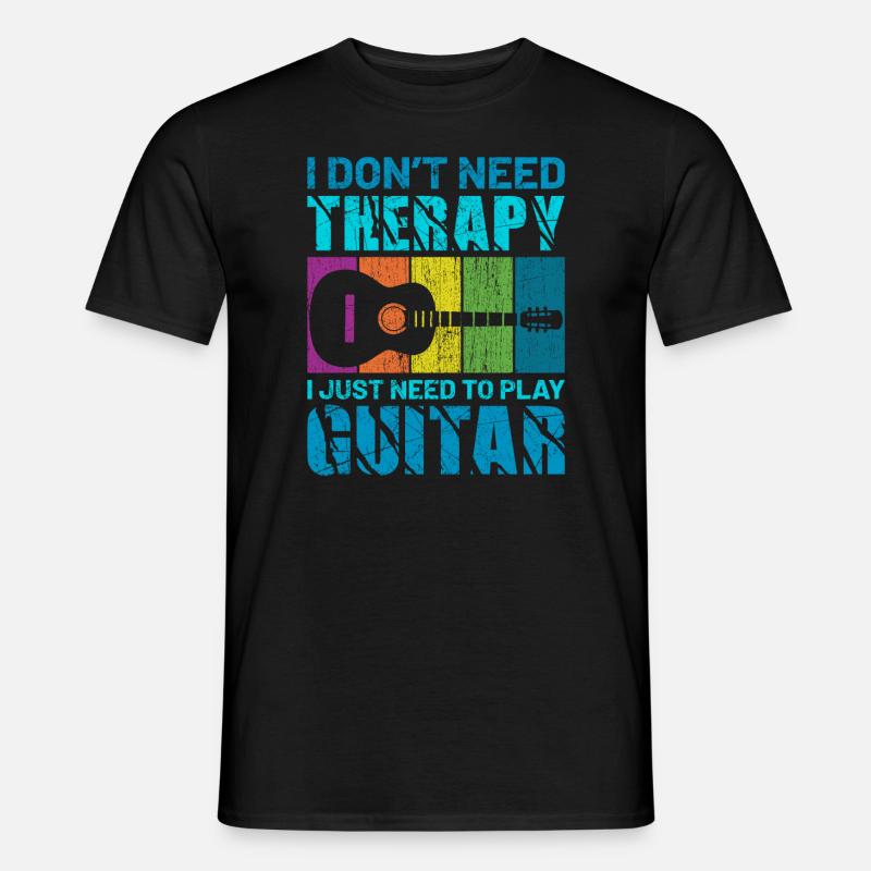 Akustik Gitarre Retro Spruch Geschenk - Männer T-Shirt - Schwarz