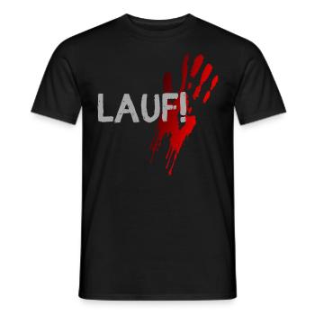 lauf renn blut halloween spruch geschenk idee - Männer T-Shirt - Schwarz - Vorne - AI Model Male 178 light (178cm)