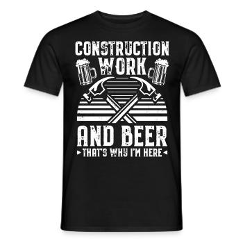 Bauarbeiter Bier - Männer T-Shirt - Schwarz - Vorne - AI Model Male 178 light (178cm)