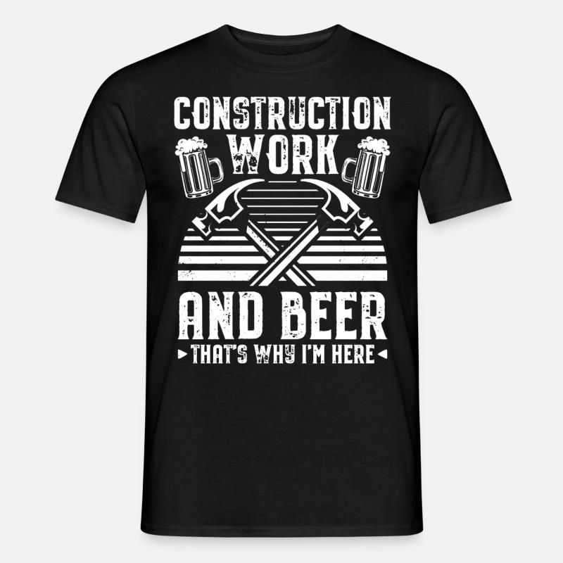 Bauarbeiter Bier - Männer T-Shirt - Schwarz