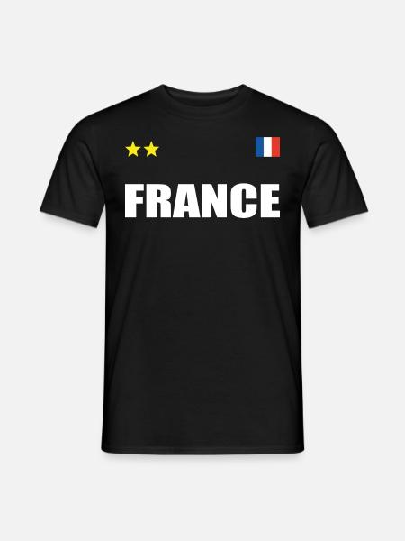 Maillot De Foot France Avec Coeur - T-shirt homme - noir