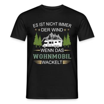 NICHT IMMER DER WIND - Camping Wohnmobil Camper - Männer T-Shirt - Schwarz - Vorne - AI Model Male 178 light (178cm)