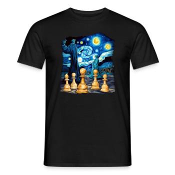 Moonlight chess - Men's T-Shirt - black - Front - AI Model Male 178 light (178cm)