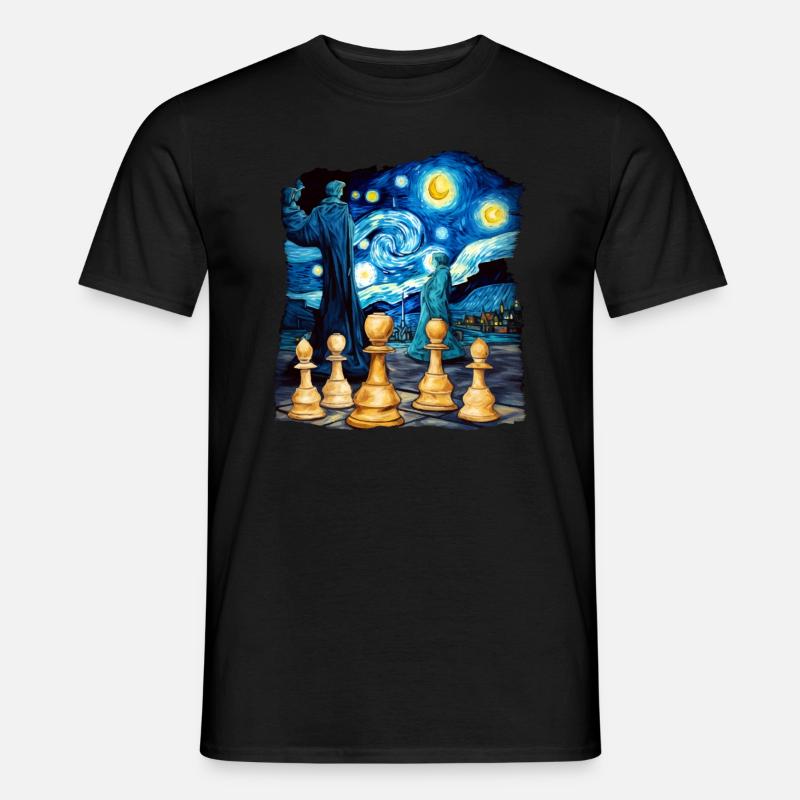Mondschein-Schach - Männer T-Shirt - Schwarz